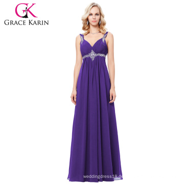 Grace Karin 2017 Neue formale lila Ballkleid Party Prom Brautjungfer lange Abendkleid Stock Größe 4-16 GK000129-2